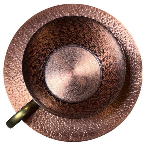 Copper Handarbeit Teacup and Saucer Set Of 6 - Picture 4 of 14